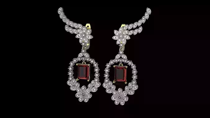 K EARRINGS N 4 pair of with sapphires and diamonds