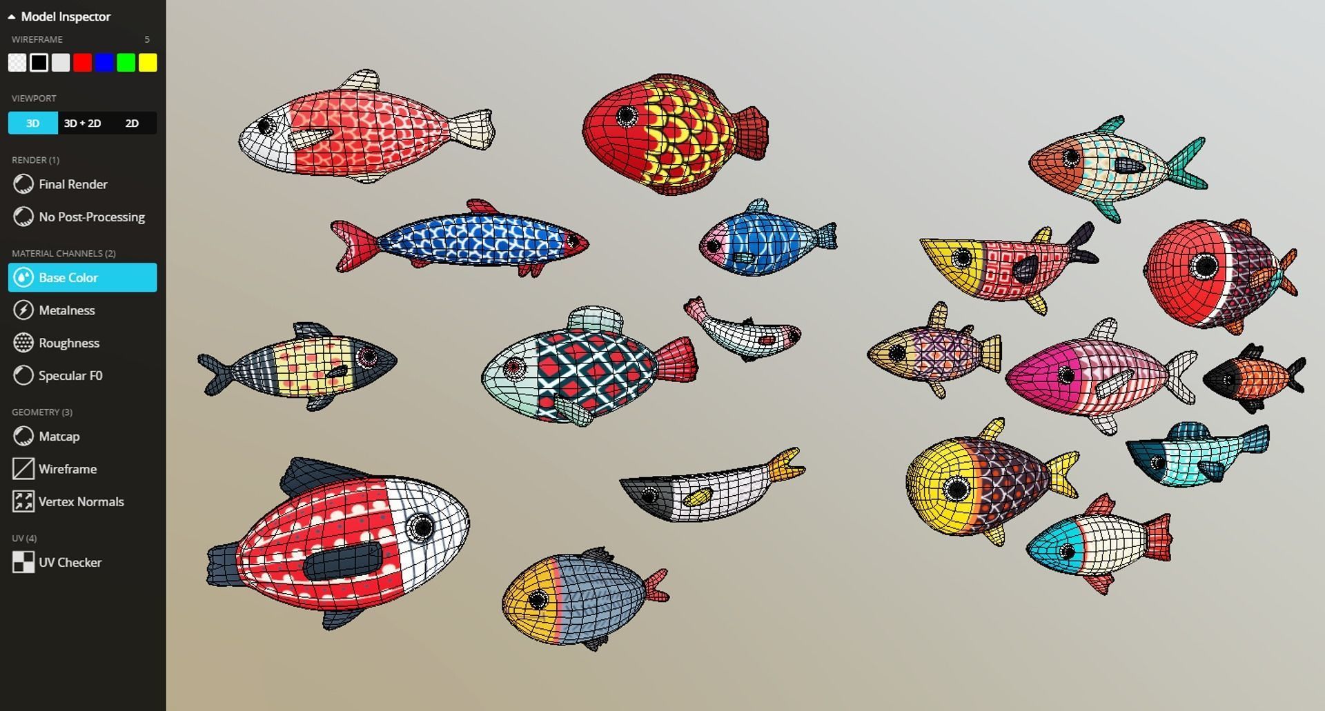 Cartoon Fish  Low-poly 3D model_3