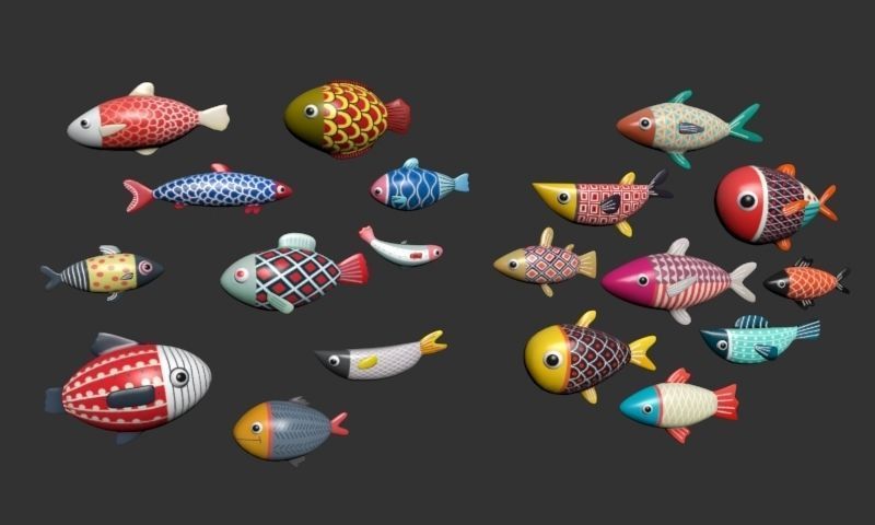 Cartoon Fish  Low-poly 3D model_1