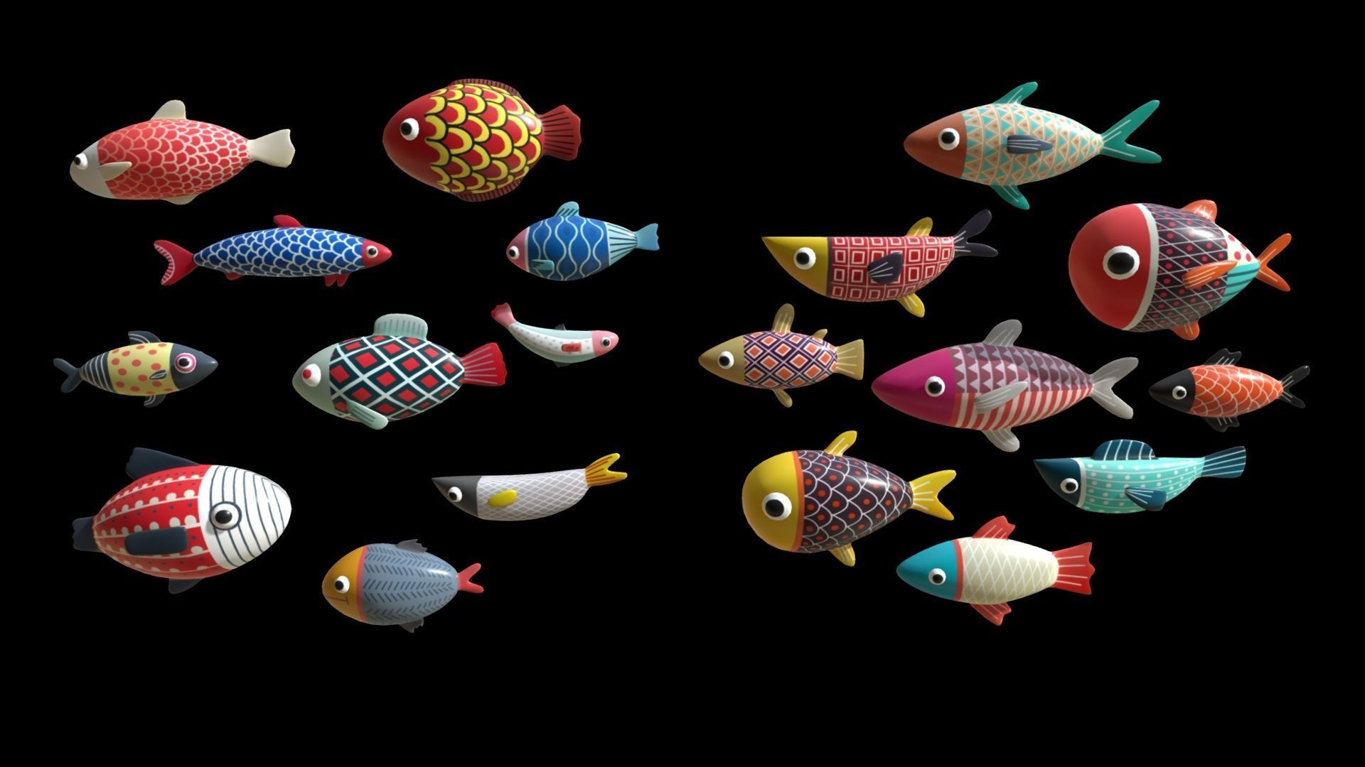 Cartoon Fish  Low-poly 3D model_4