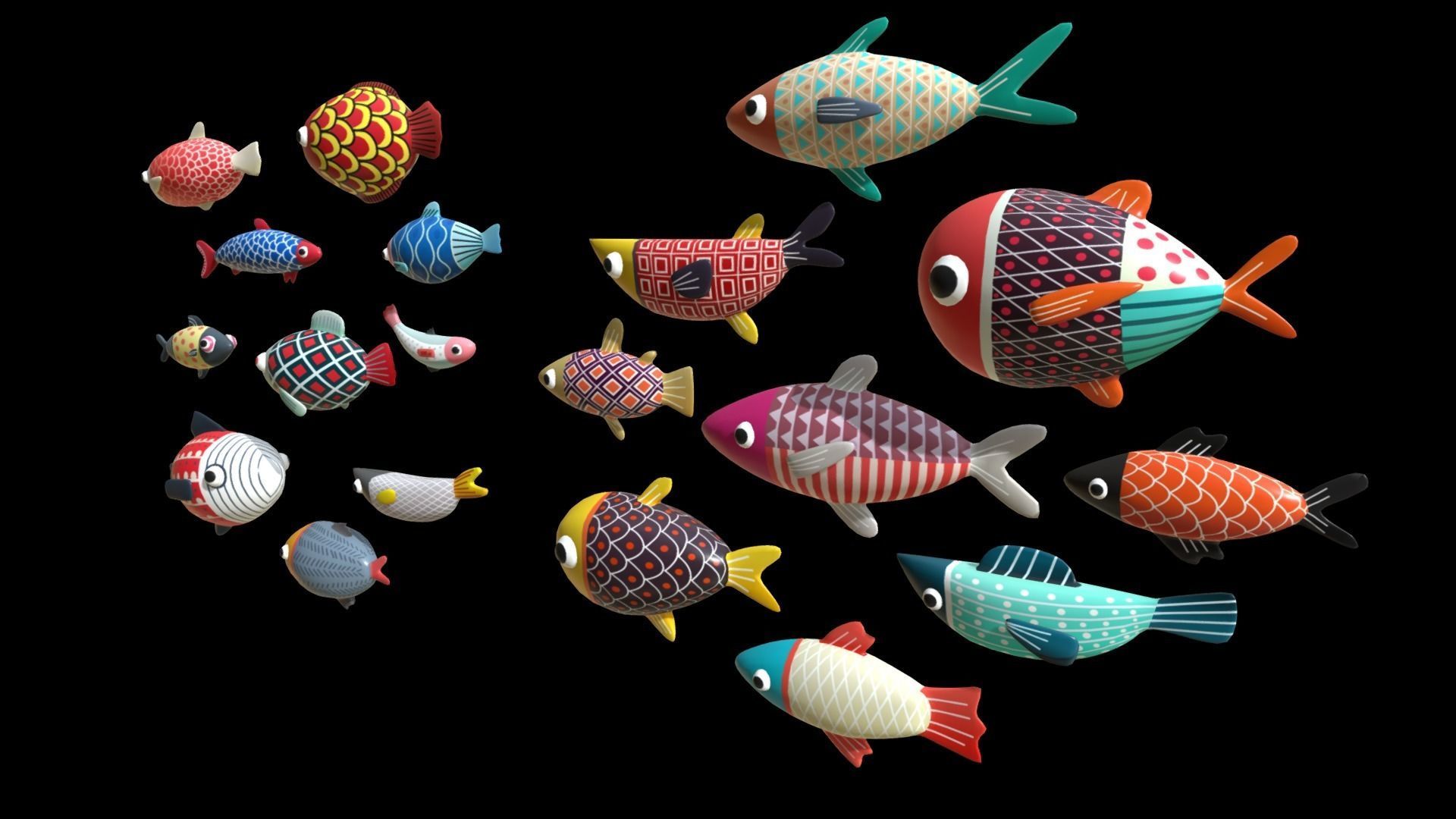 Cartoon Fish  Low-poly 3D model_7
