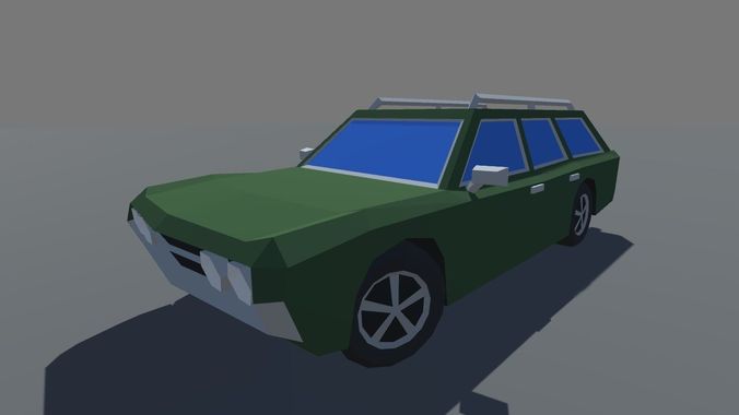 Muscle Car Station Wagon MOBILE READY Low-poly 3D model