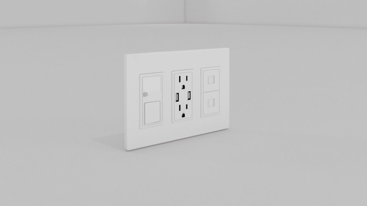 accesorios electricos Low-poly 3D model_3