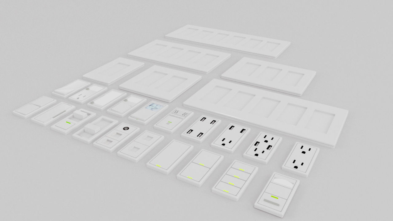 accesorios electricos Low-poly 3D model_4