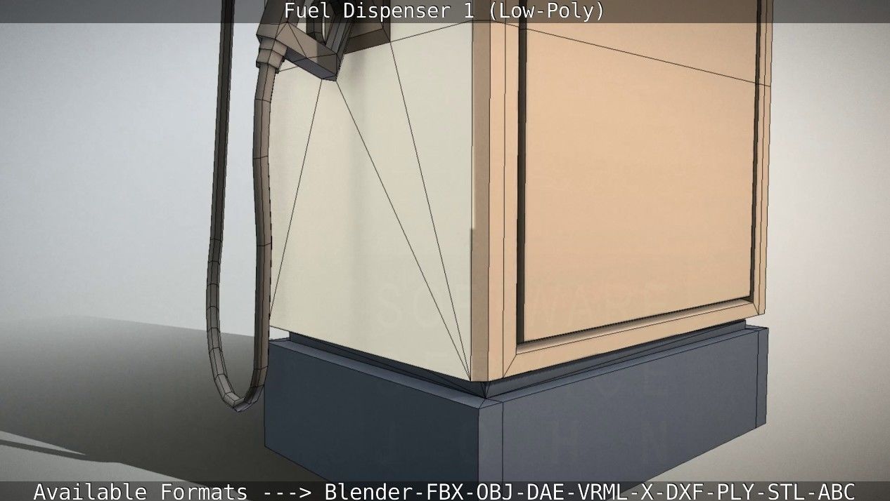 Fuel Dispenser 1 low-poly Low-poly 3D model_47