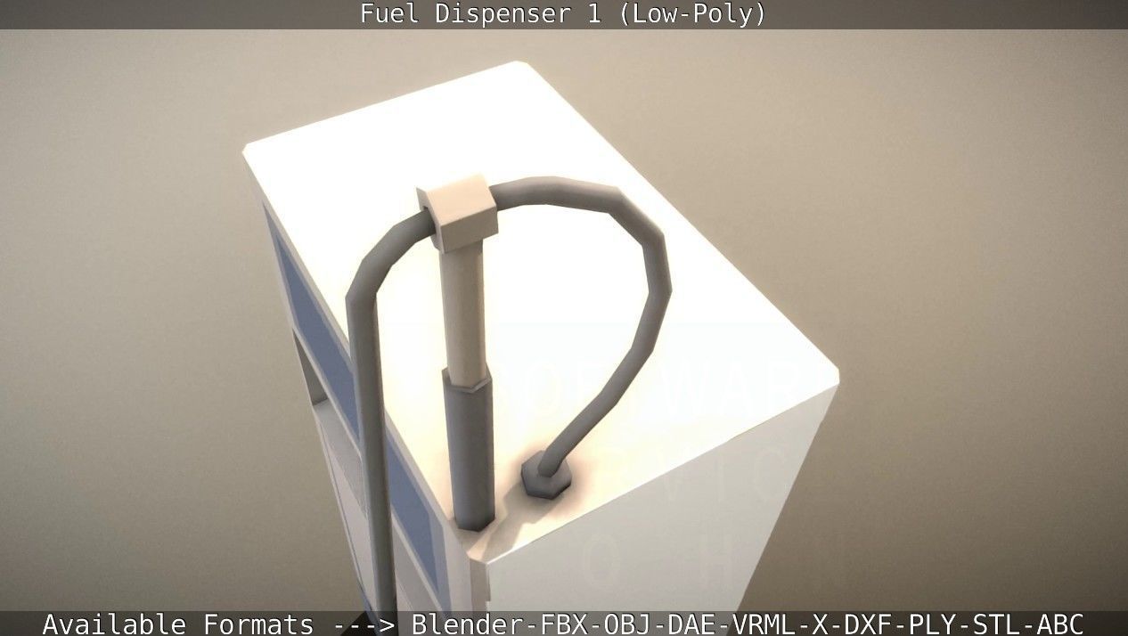 Fuel Dispenser 1 low-poly Low-poly 3D model_42