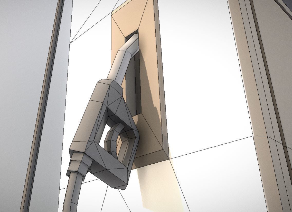 Fuel Dispenser 1 low-poly Low-poly 3D model_9