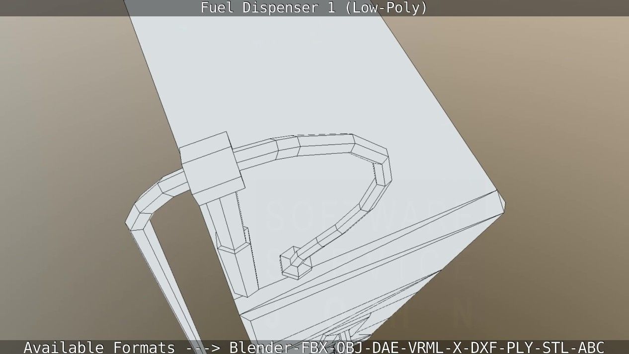 Fuel Dispenser 1 low-poly Low-poly 3D model_65