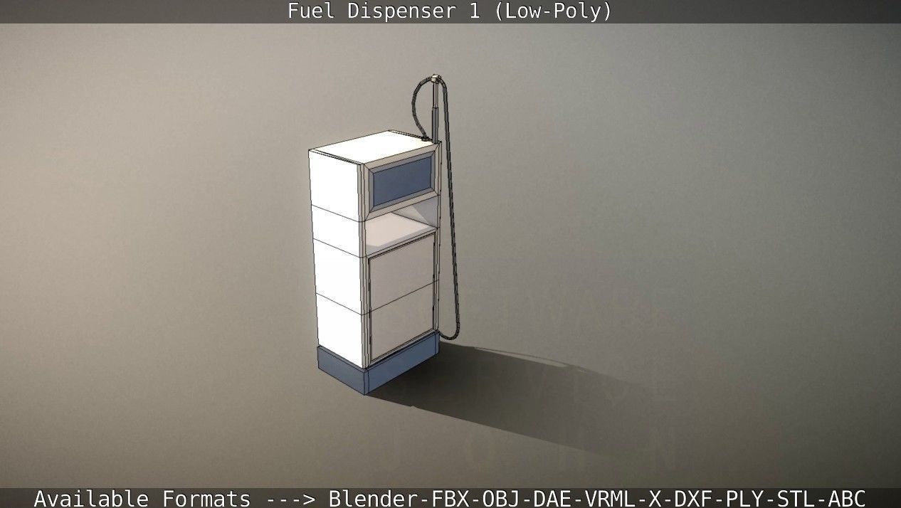 Fuel Dispenser 1 low-poly Low-poly 3D model_61