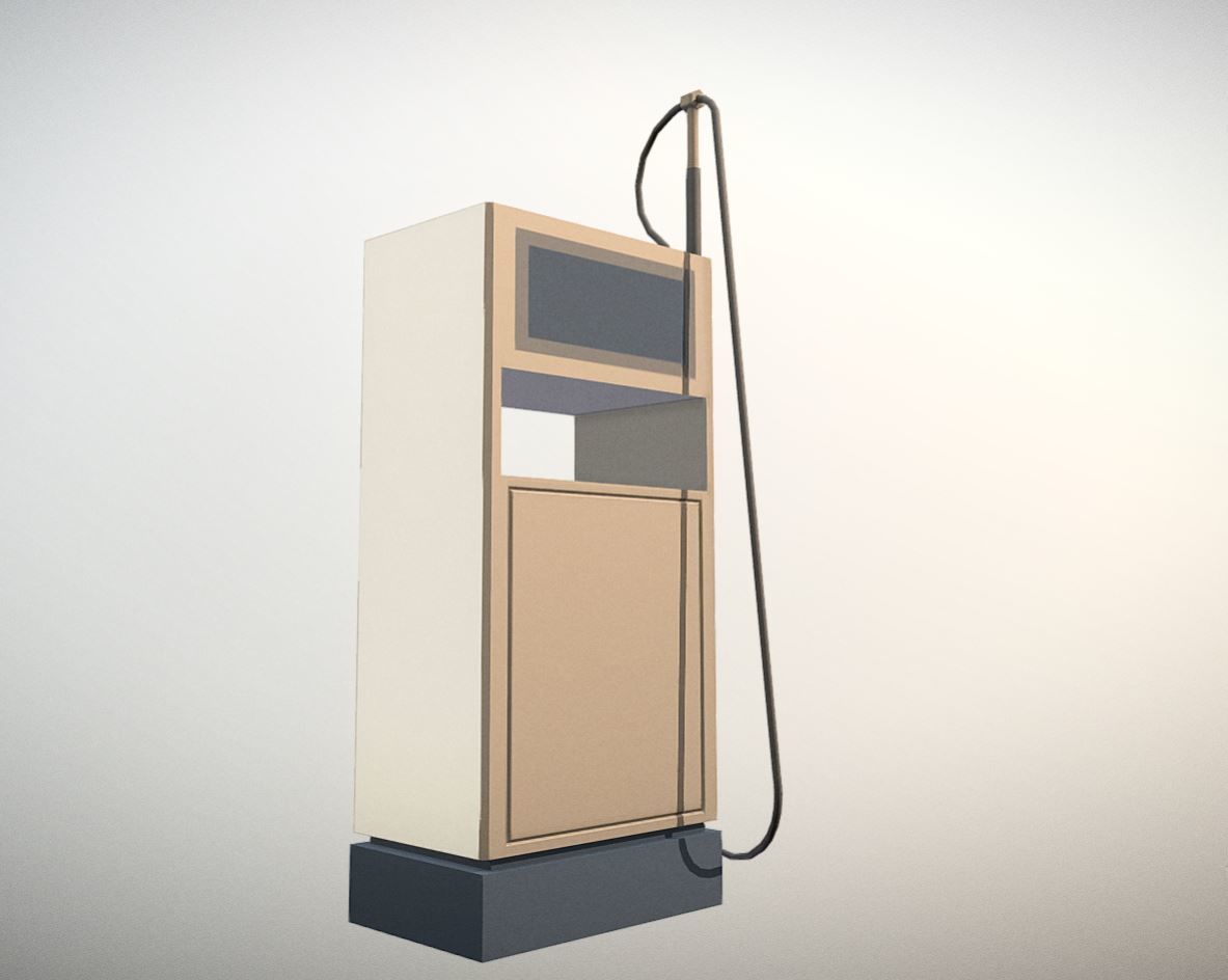Fuel Dispenser 1 low-poly Low-poly 3D model_10
