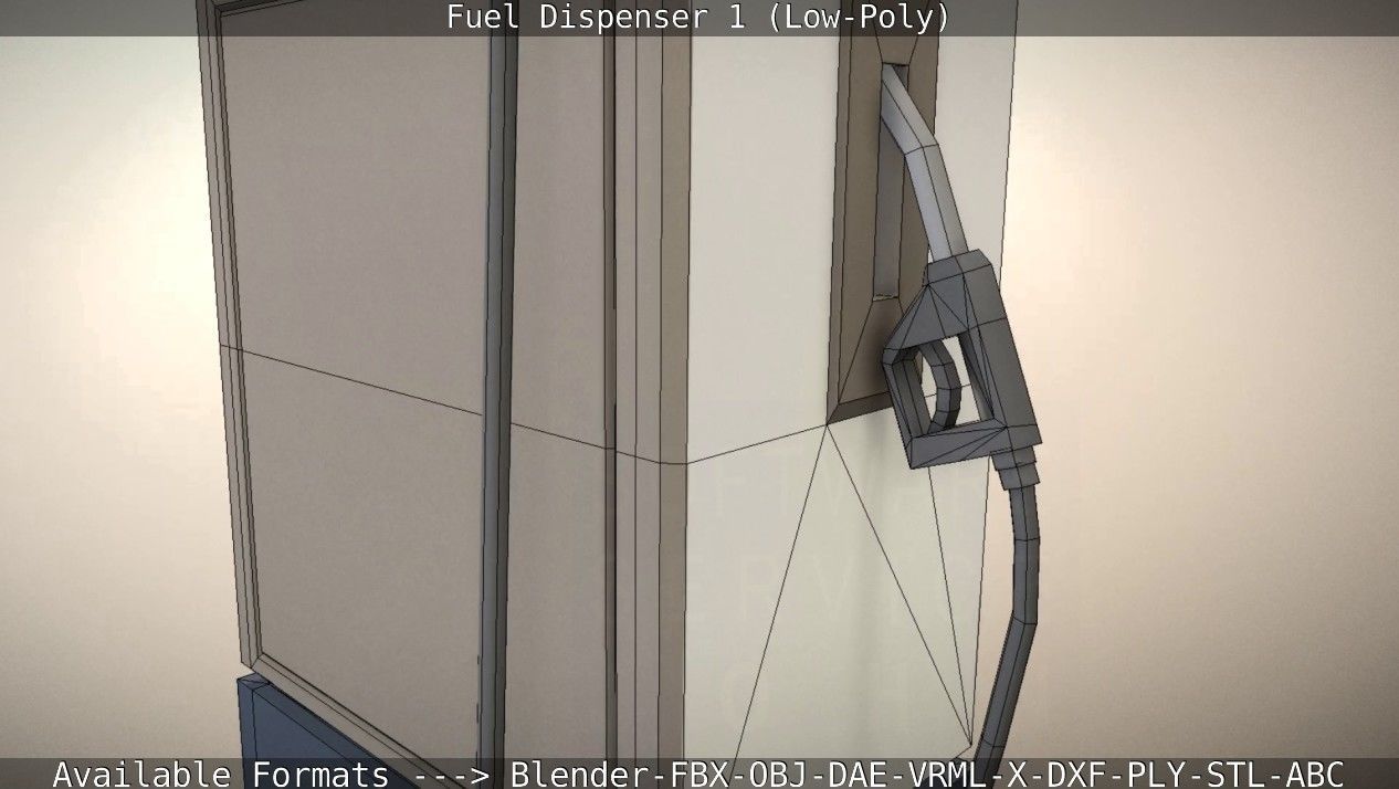 Fuel Dispenser 1 low-poly Low-poly 3D model_48