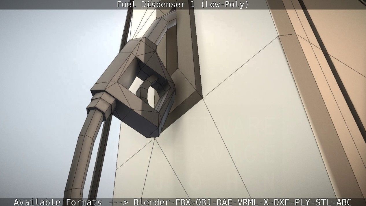 Fuel Dispenser 1 low-poly Low-poly 3D model_55