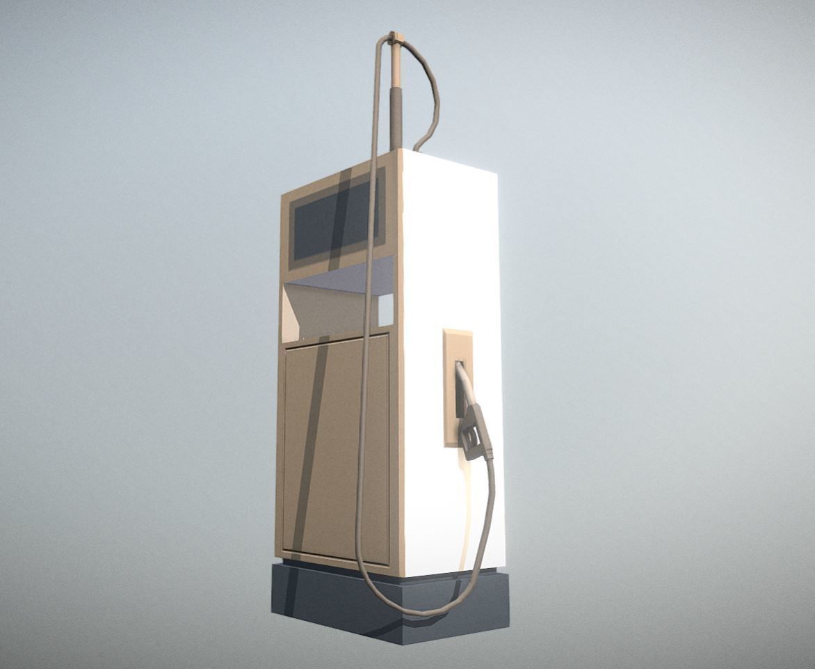 Fuel Dispenser 1 low-poly Low-poly 3D model_4
