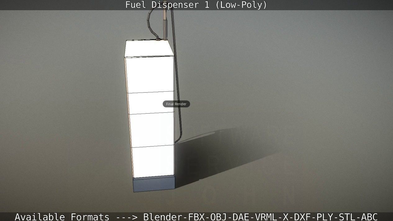 Fuel Dispenser 1 low-poly Low-poly 3D model_29