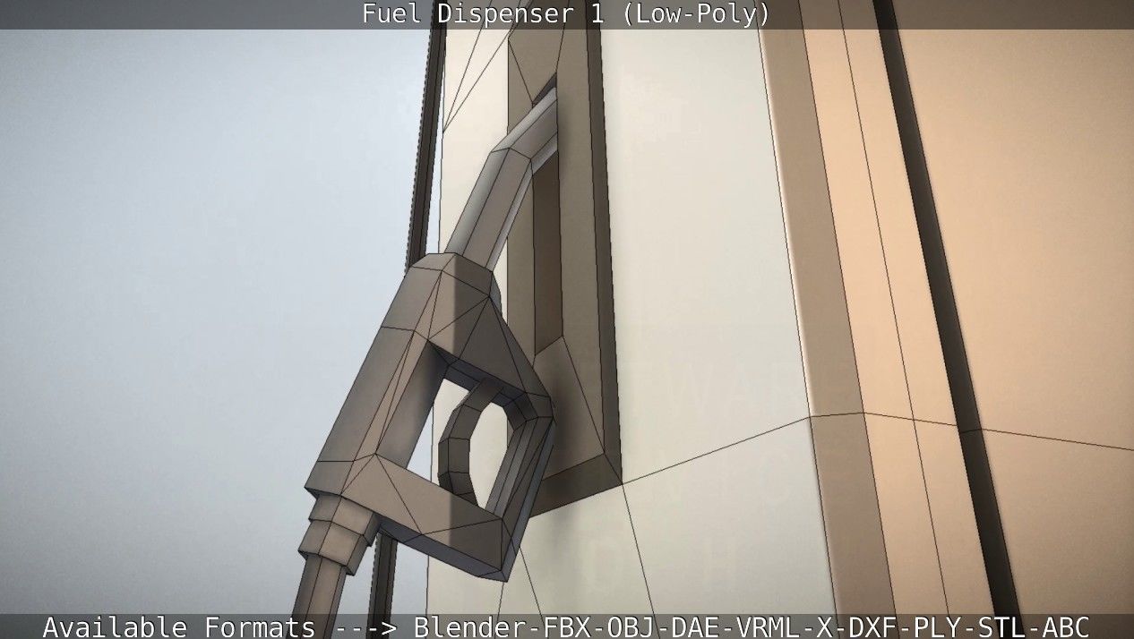 Fuel Dispenser 1 low-poly Low-poly 3D model_52