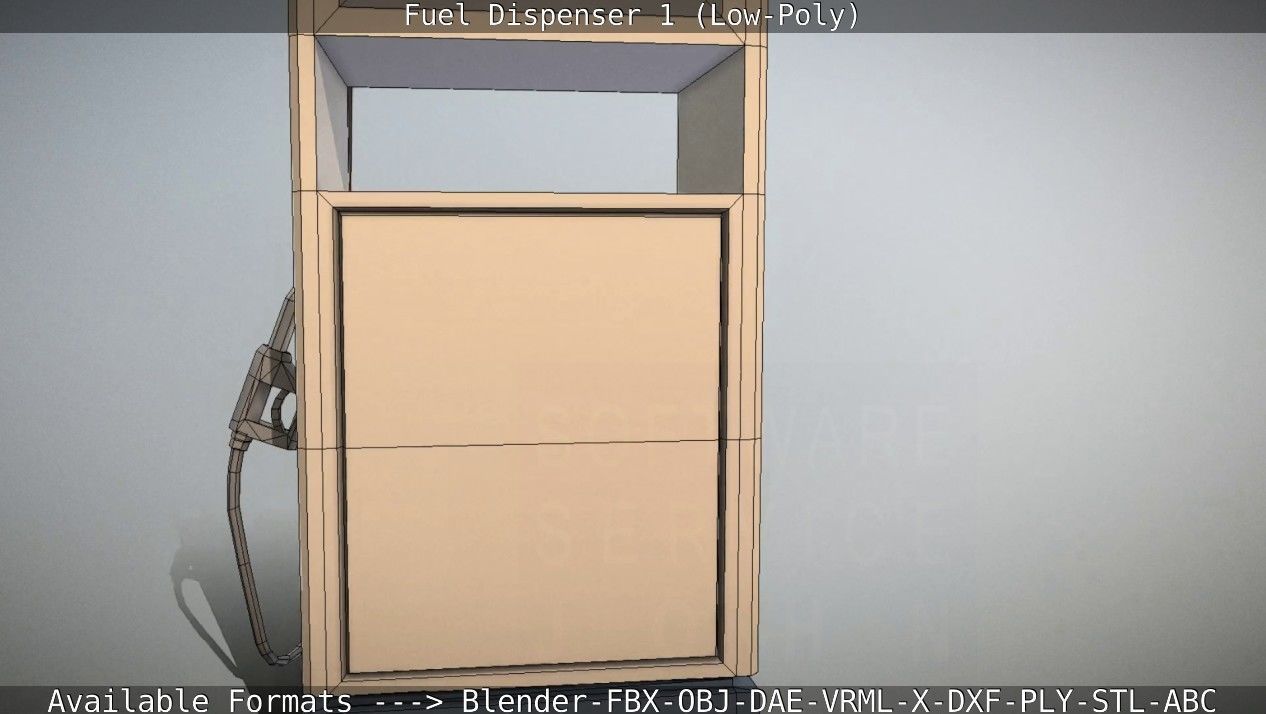 Fuel Dispenser 1 low-poly Low-poly 3D model_23