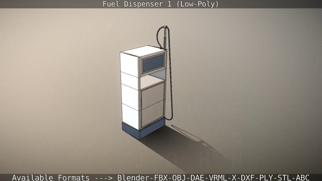 Fuel Dispenser 1 low-poly Low-poly 3D model_66