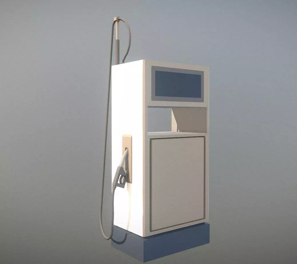 Fuel Dispenser 1 low-poly Low-poly 3D model_0