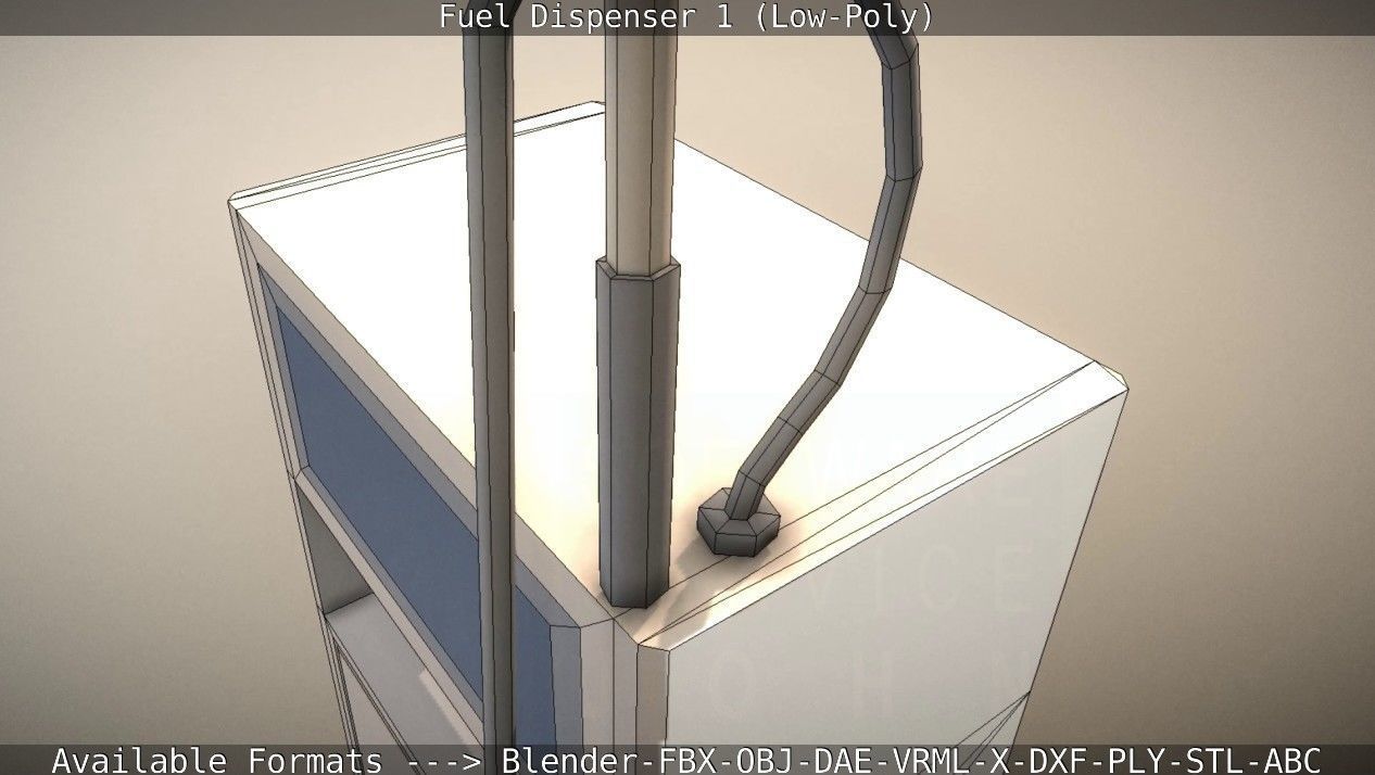 Fuel Dispenser 1 low-poly Low-poly 3D model_45
