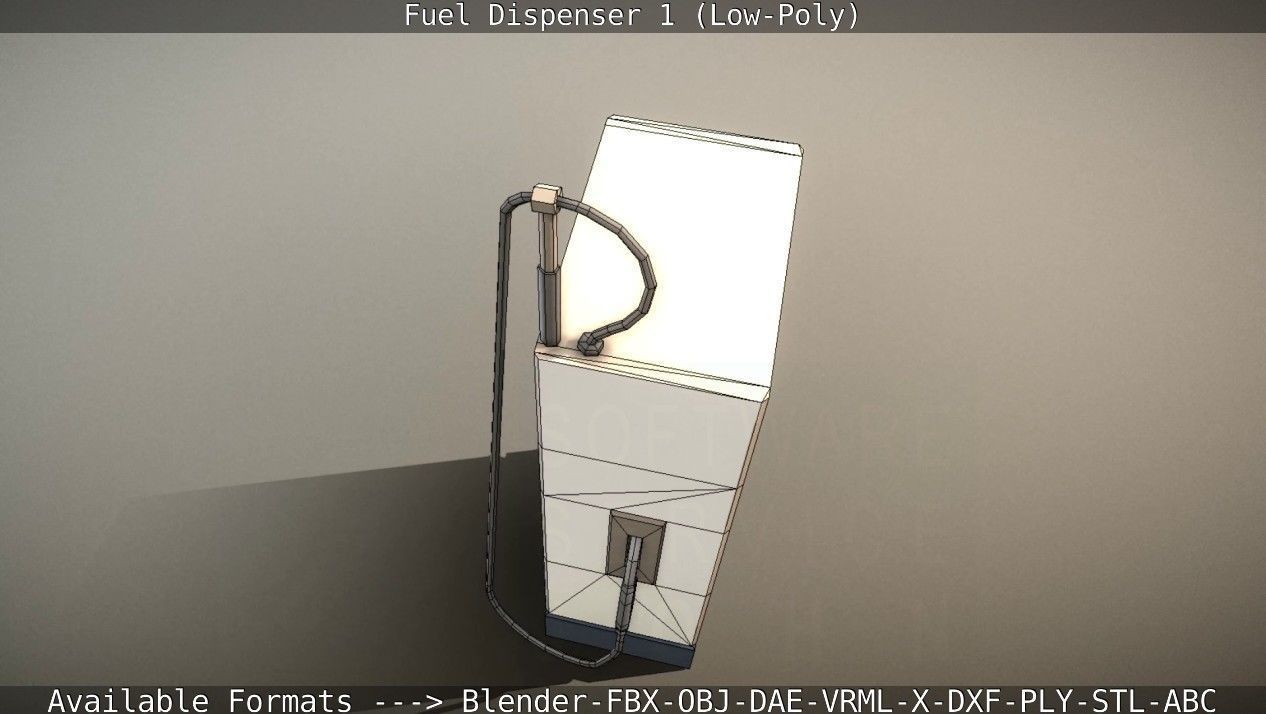 Fuel Dispenser 1 low-poly Low-poly 3D model_25