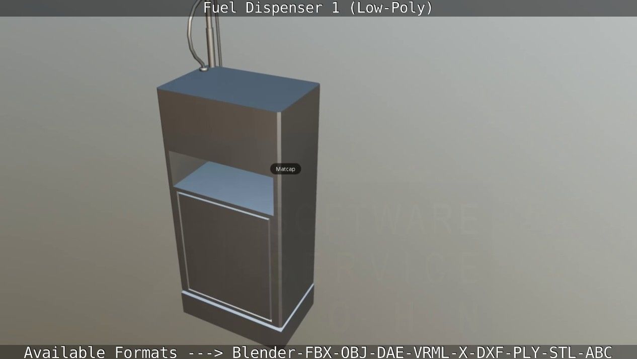 Fuel Dispenser 1 low-poly Low-poly 3D model_44