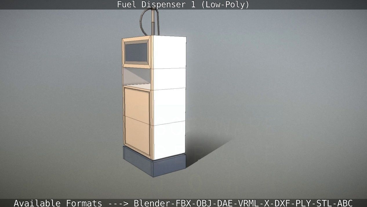 Fuel Dispenser 1 low-poly Low-poly 3D model_18
