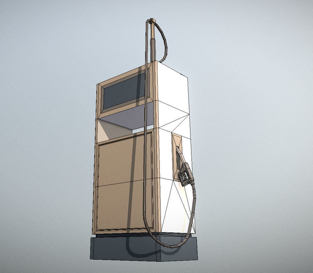 Fuel Dispenser 1 low-poly Low-poly 3D model_5