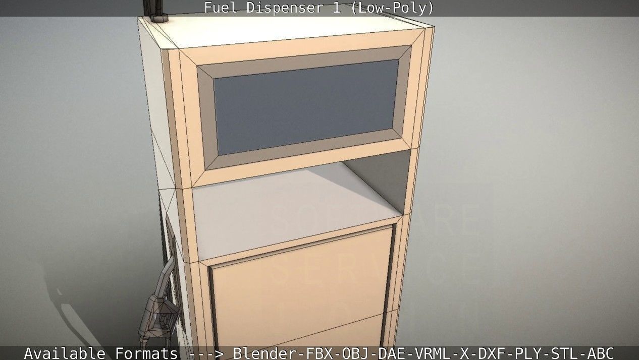 Fuel Dispenser 1 low-poly Low-poly 3D model_24