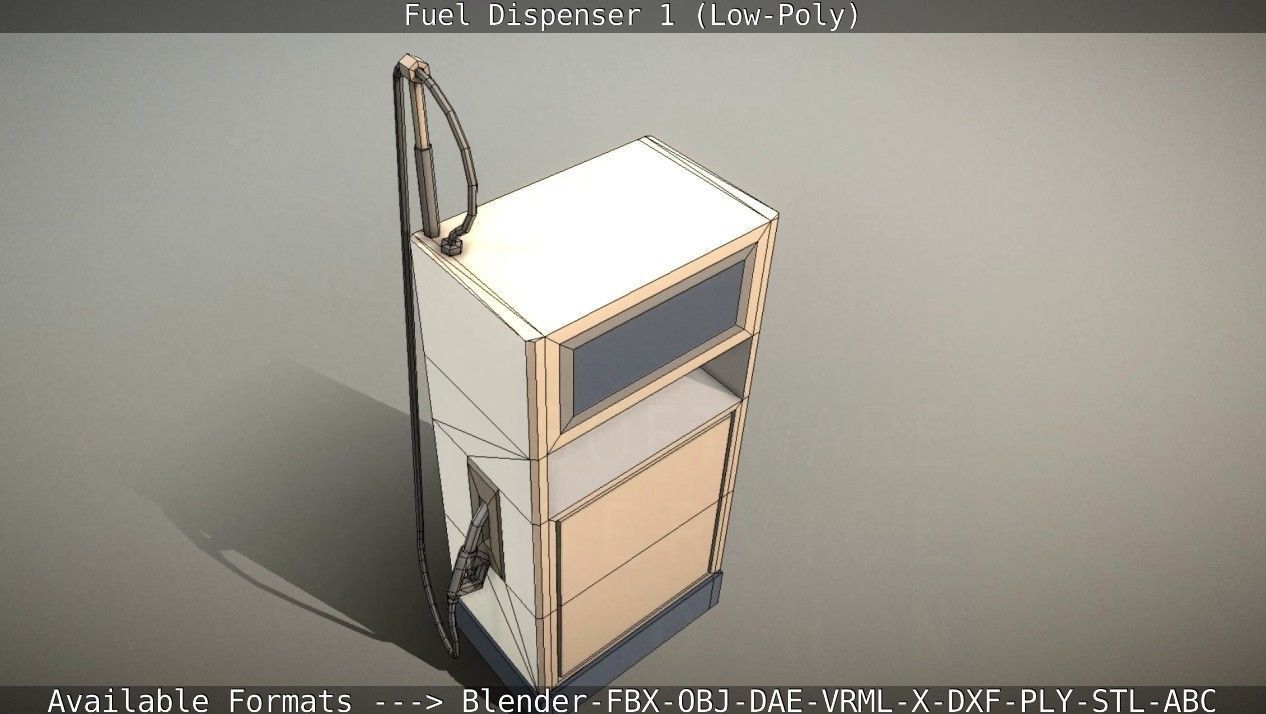 Fuel Dispenser 1 low-poly Low-poly 3D model_26