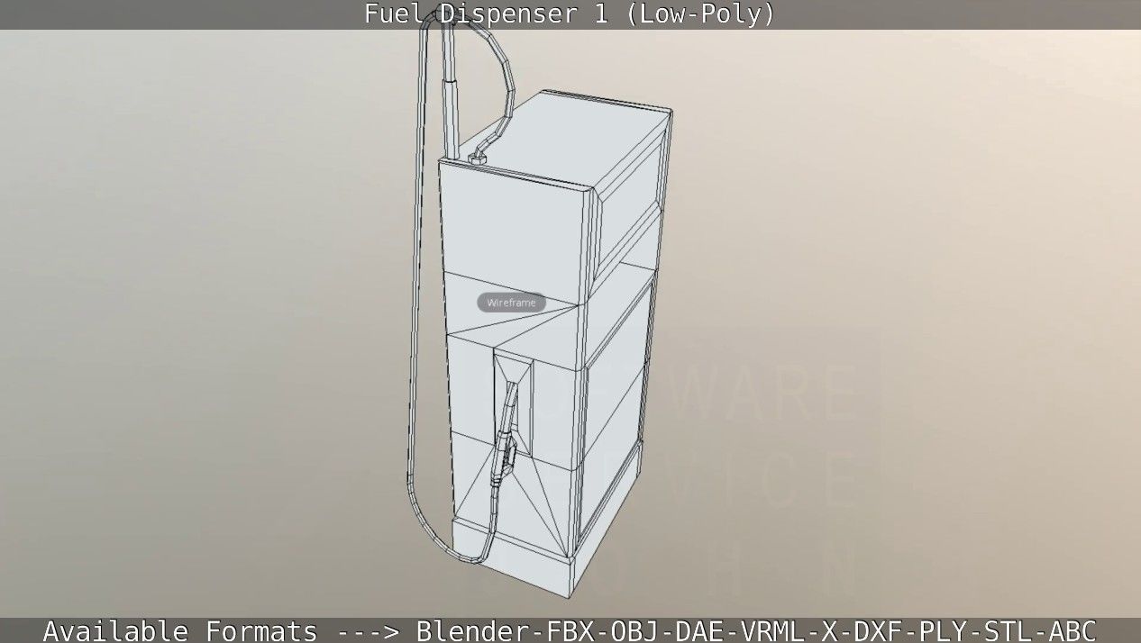 Fuel Dispenser 1 low-poly Low-poly 3D model_35