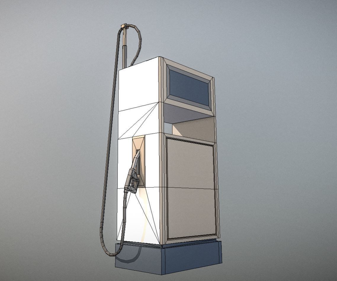 Fuel Dispenser 1 low-poly Low-poly 3D model_11