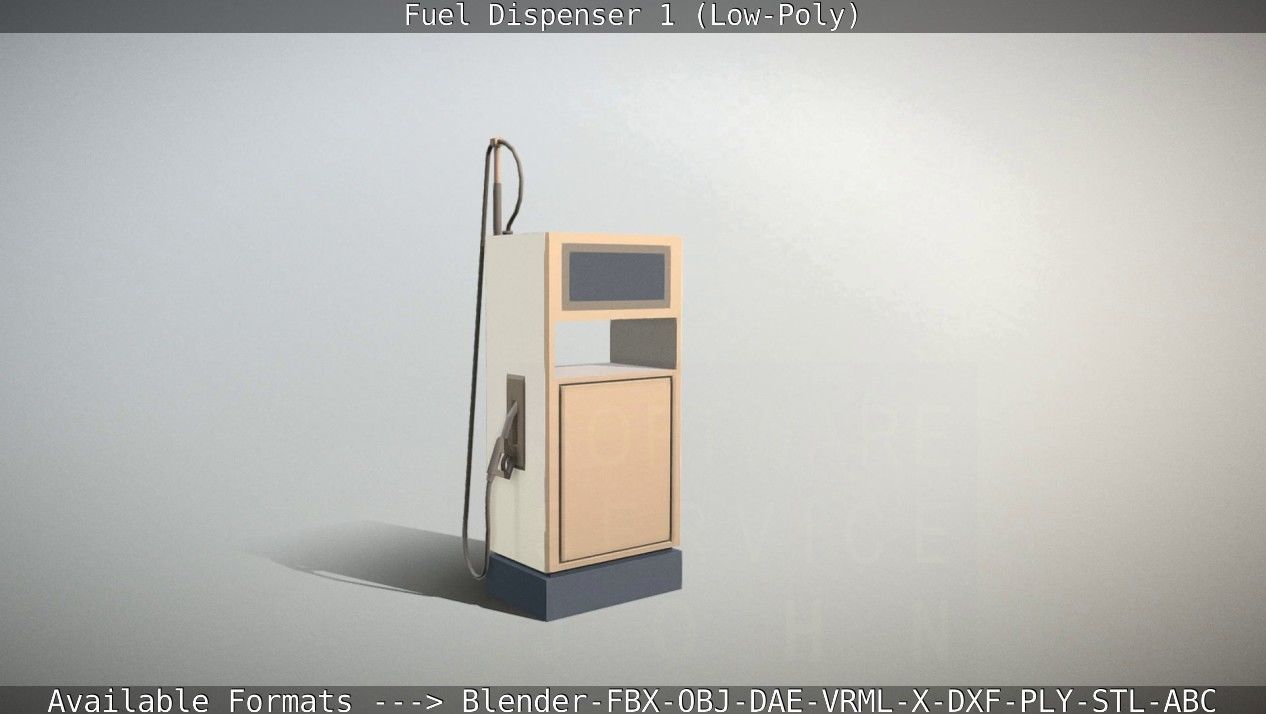 Fuel Dispenser 1 low-poly Low-poly 3D model_17