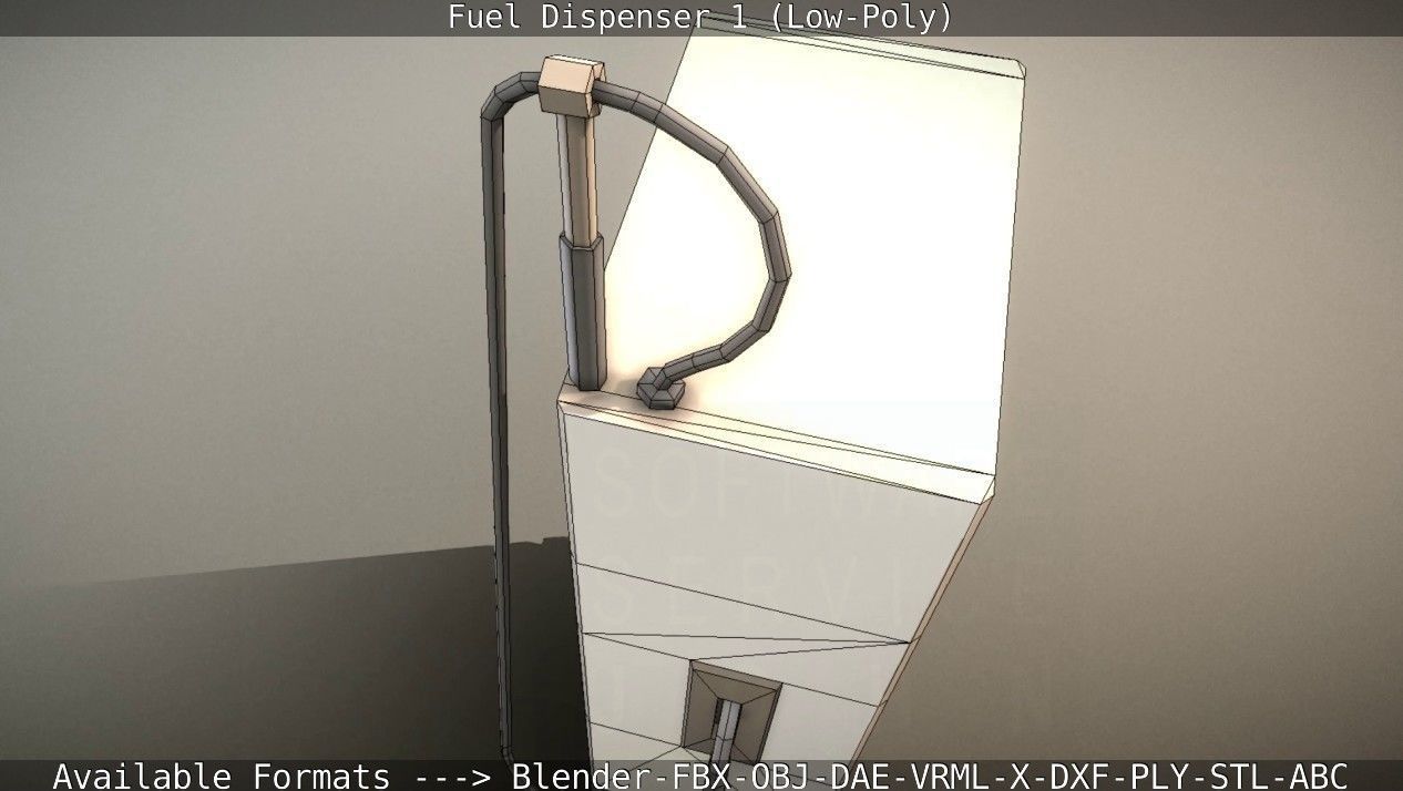Fuel Dispenser 1 low-poly Low-poly 3D model_27