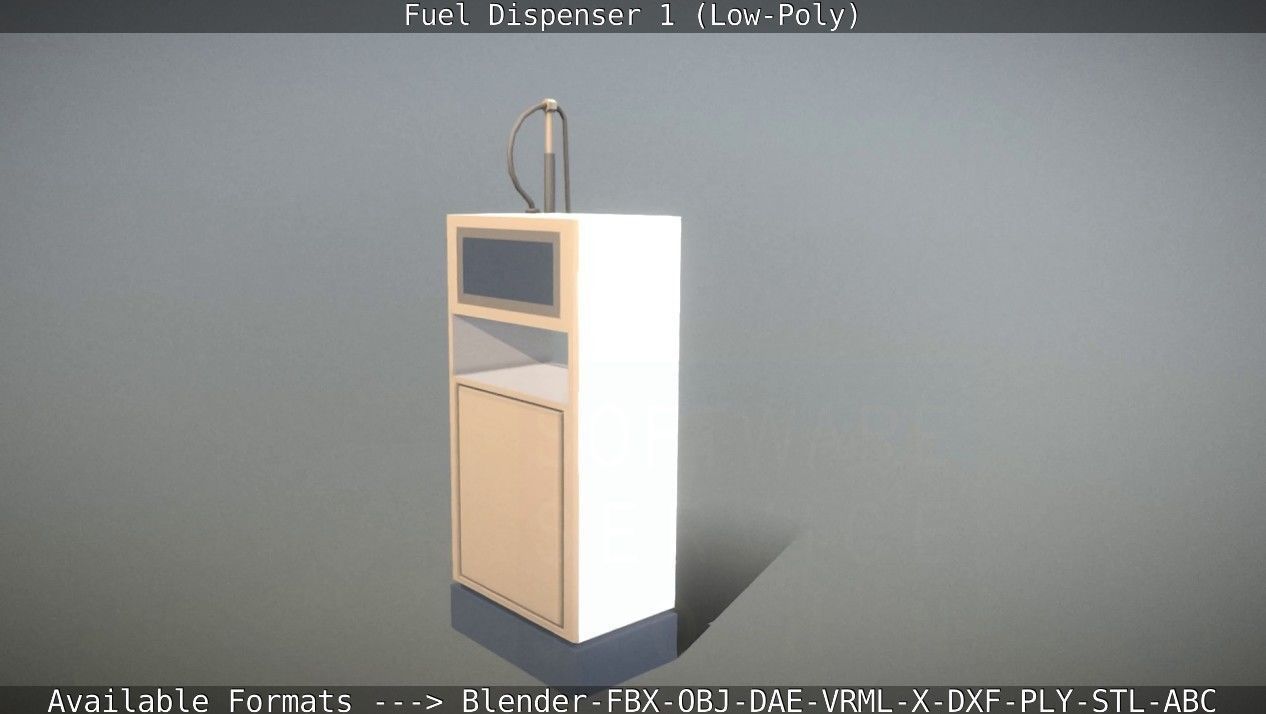 Fuel Dispenser 1 low-poly Low-poly 3D model_22