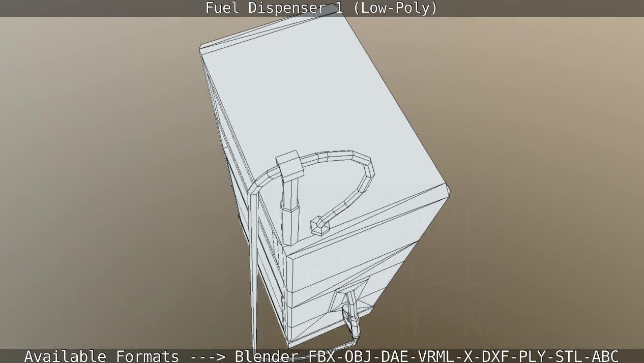 Fuel Dispenser 1 low-poly Low-poly 3D model_60