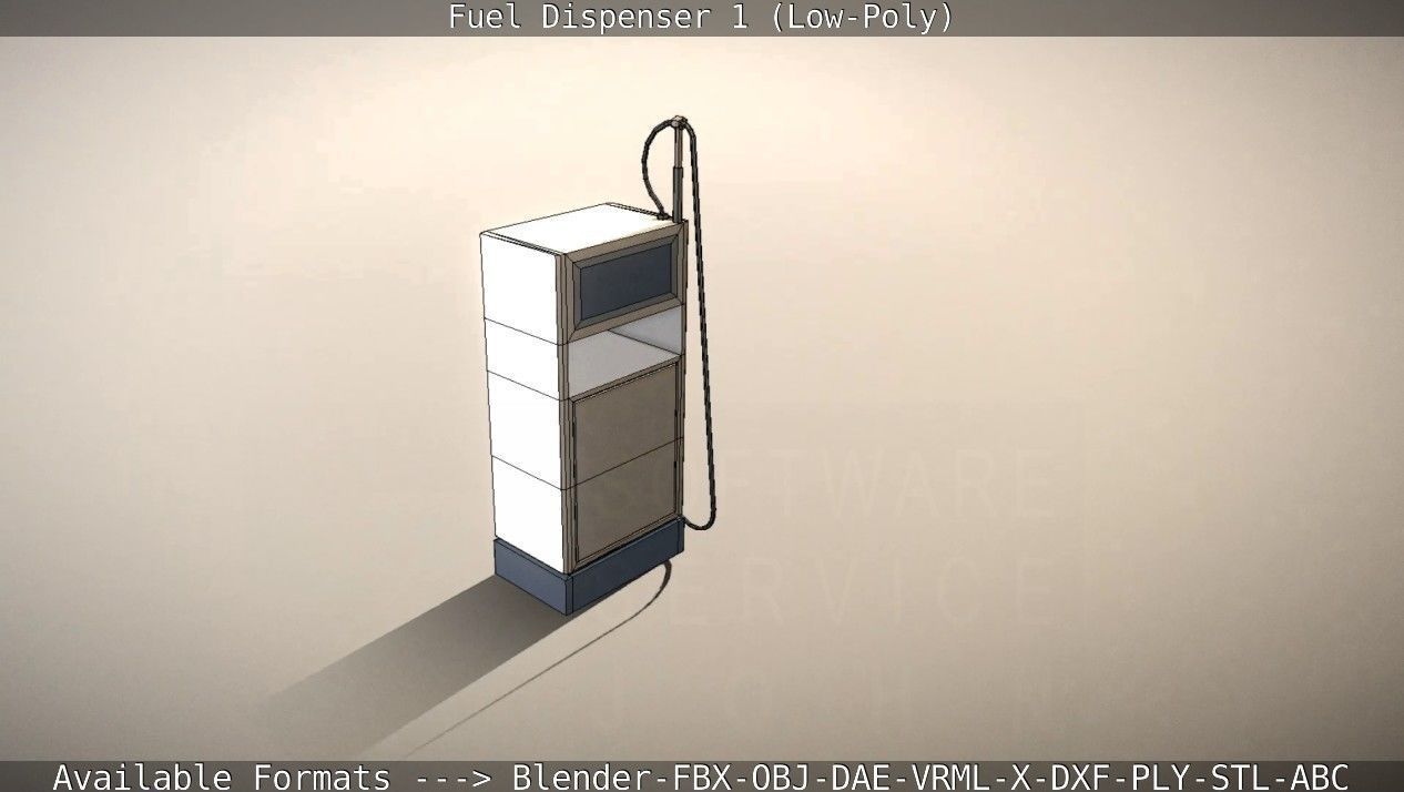 Fuel Dispenser 1 low-poly Low-poly 3D model_64