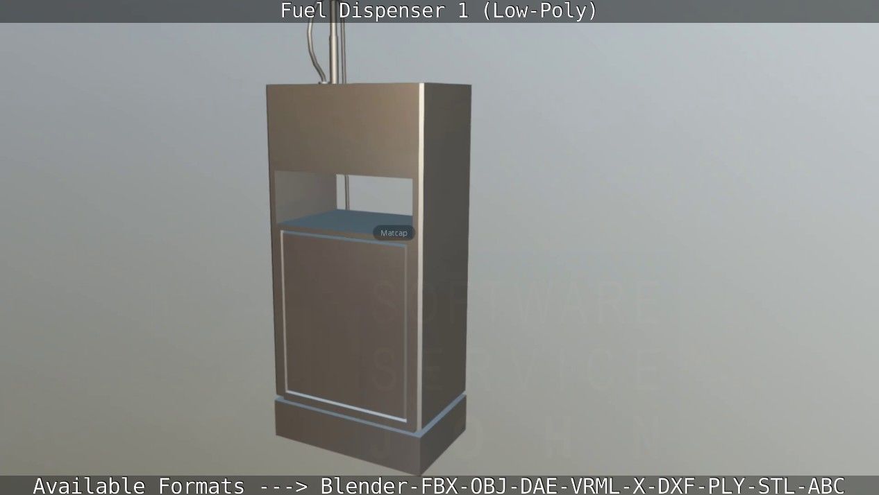 Fuel Dispenser 1 low-poly Low-poly 3D model_49