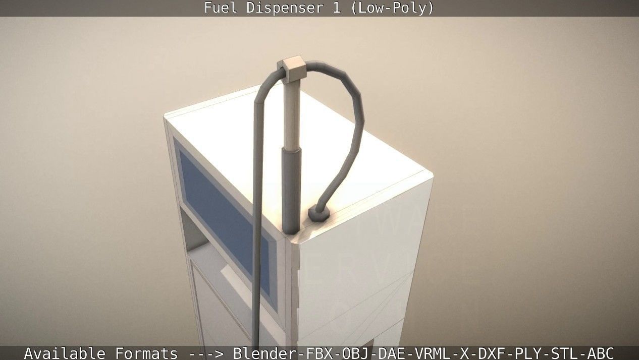 Fuel Dispenser 1 low-poly Low-poly 3D model_43