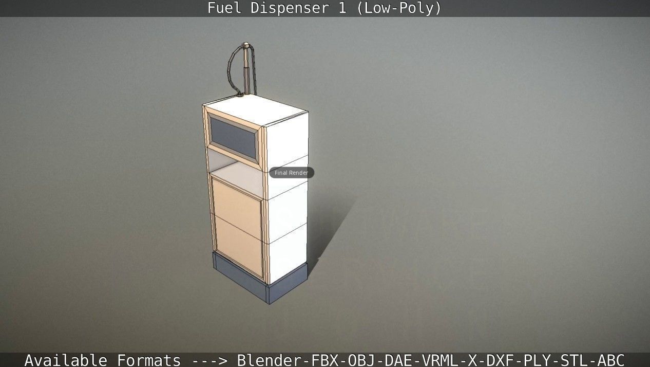 Fuel Dispenser 1 low-poly Low-poly 3D model_30