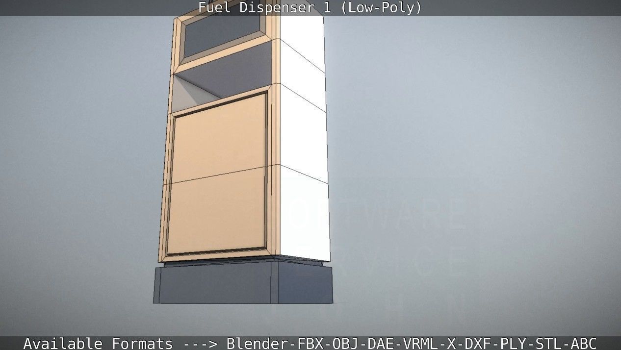 Fuel Dispenser 1 low-poly Low-poly 3D model_19