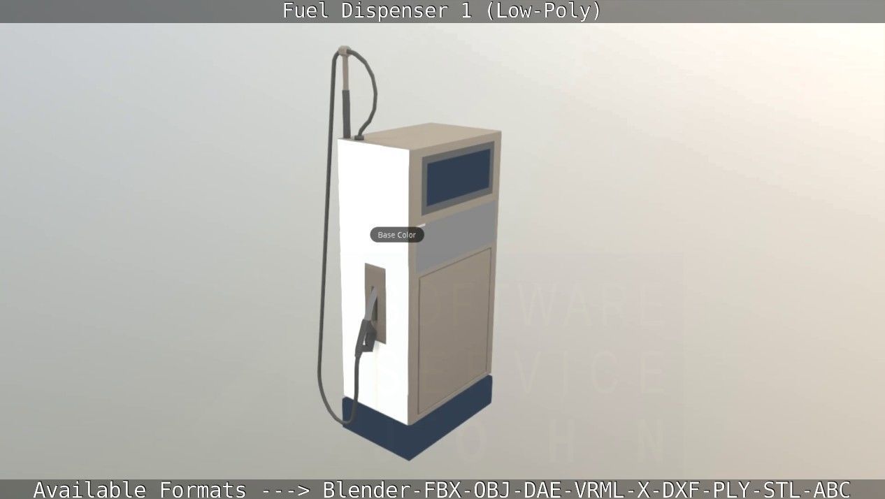 Fuel Dispenser 1 low-poly Low-poly 3D model_38