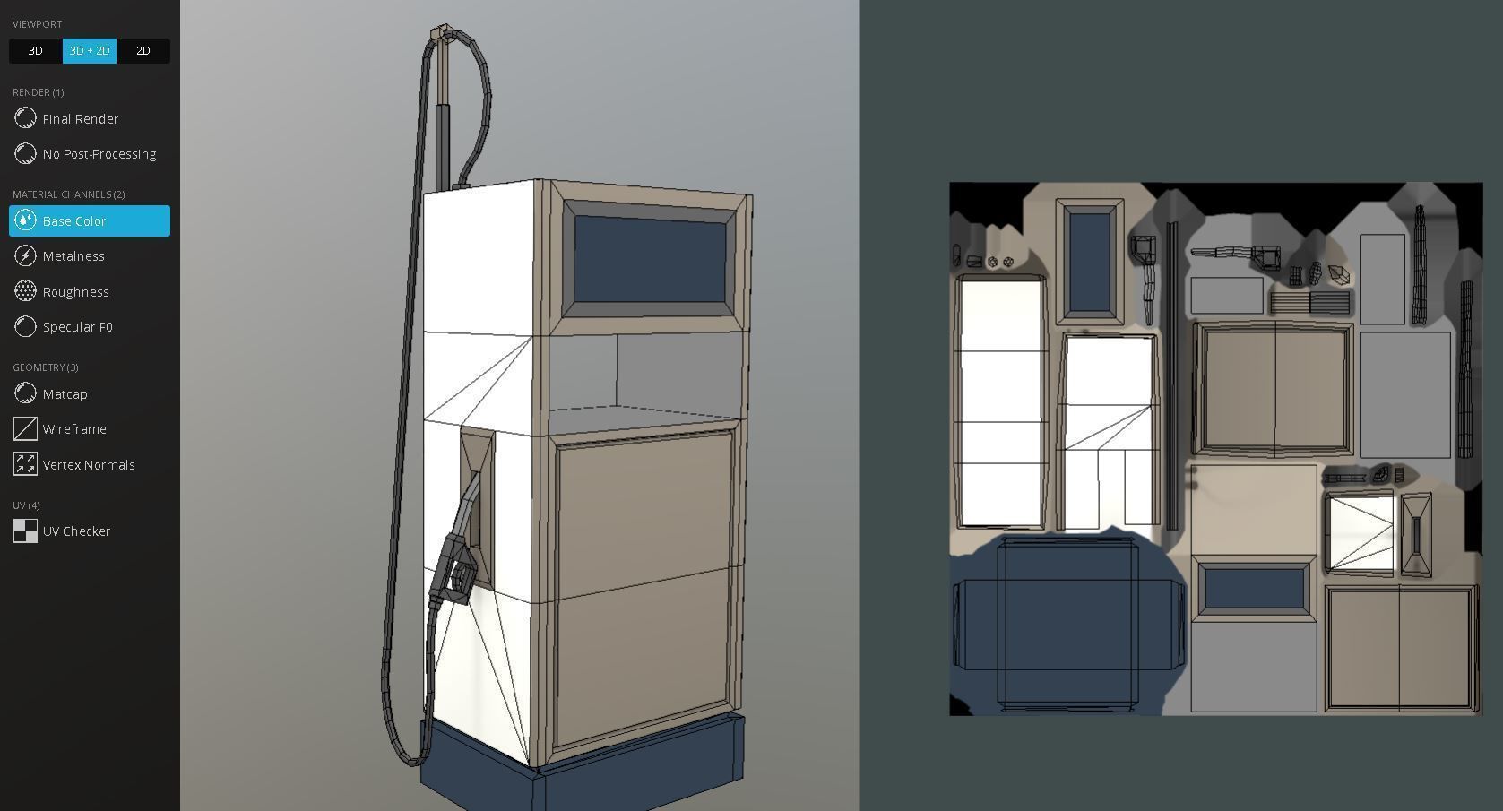 Fuel Dispenser 1 low-poly Low-poly 3D model_7