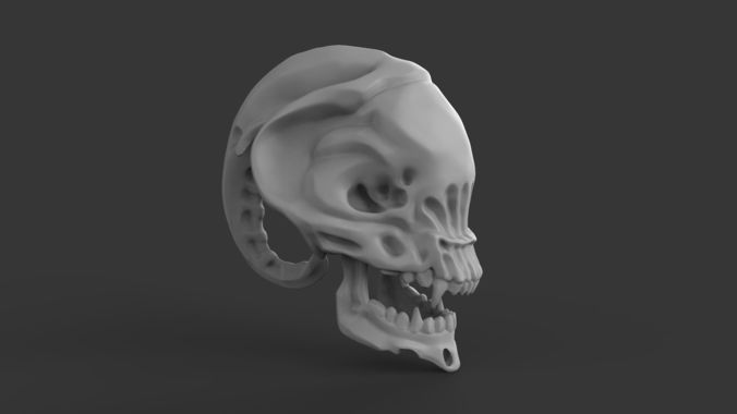 Alien Skull Head 3D print model