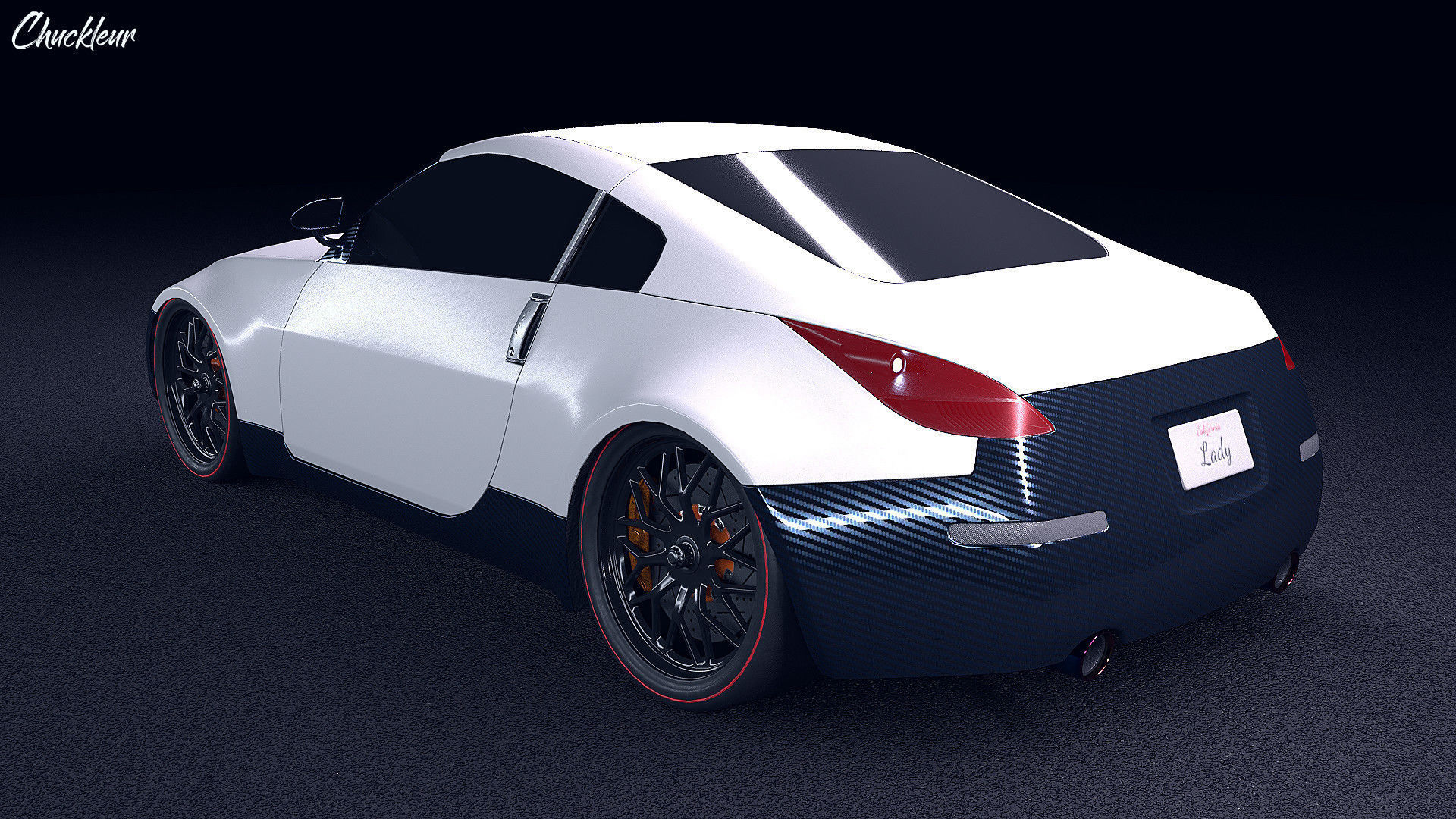 Sports car model 3D model_1