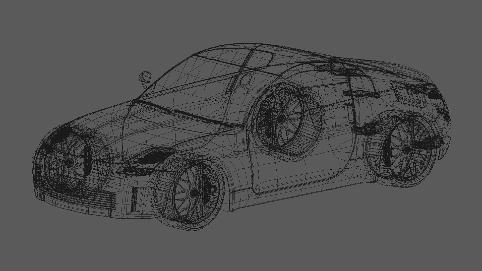 Sports car model 3D model_2