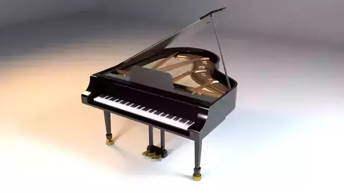 Grand piano opened model