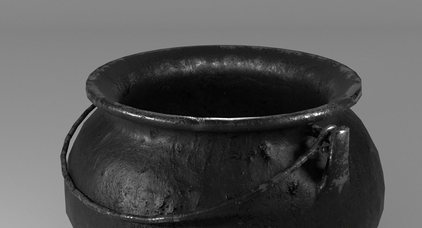 Cauldron Low-poly 3D model_7
