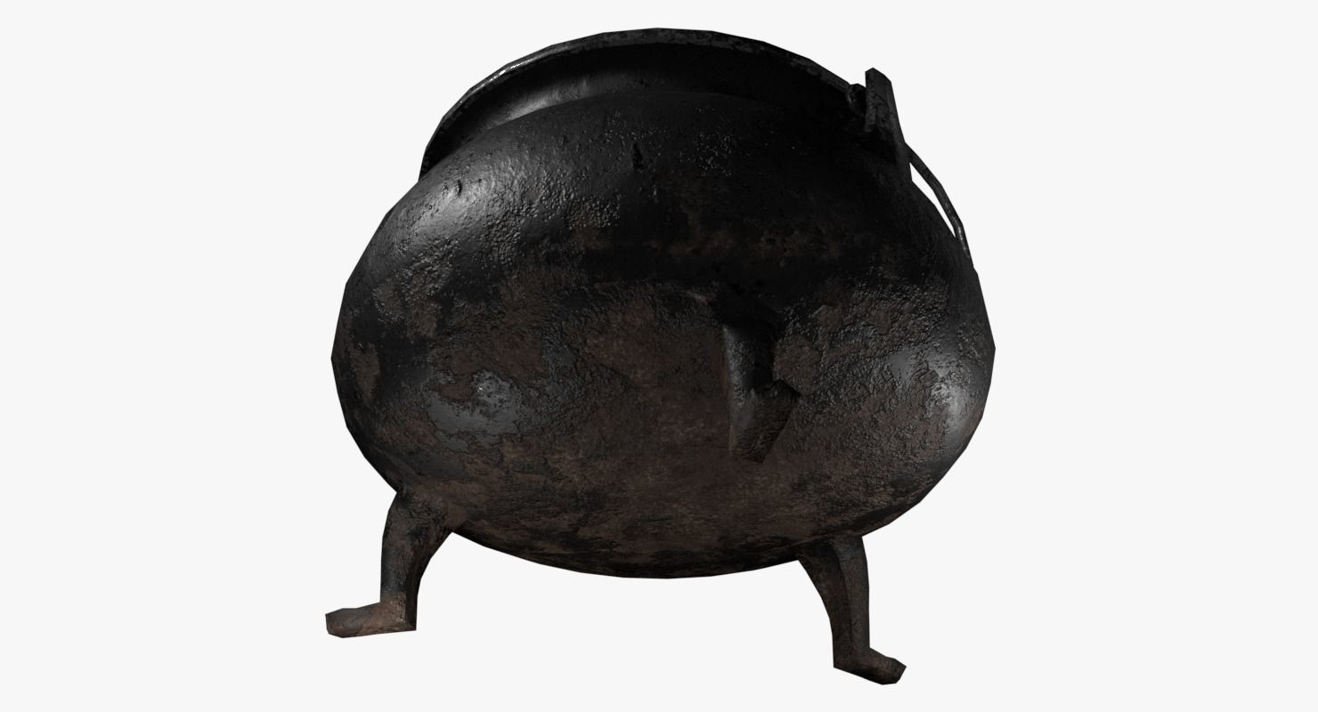 Cauldron Low-poly 3D model_4