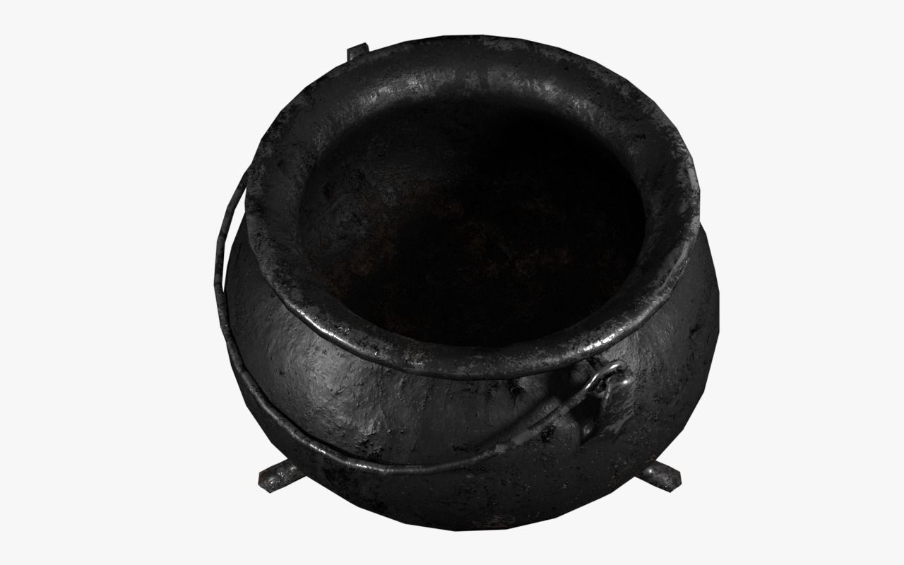 Cauldron Low-poly 3D model_3