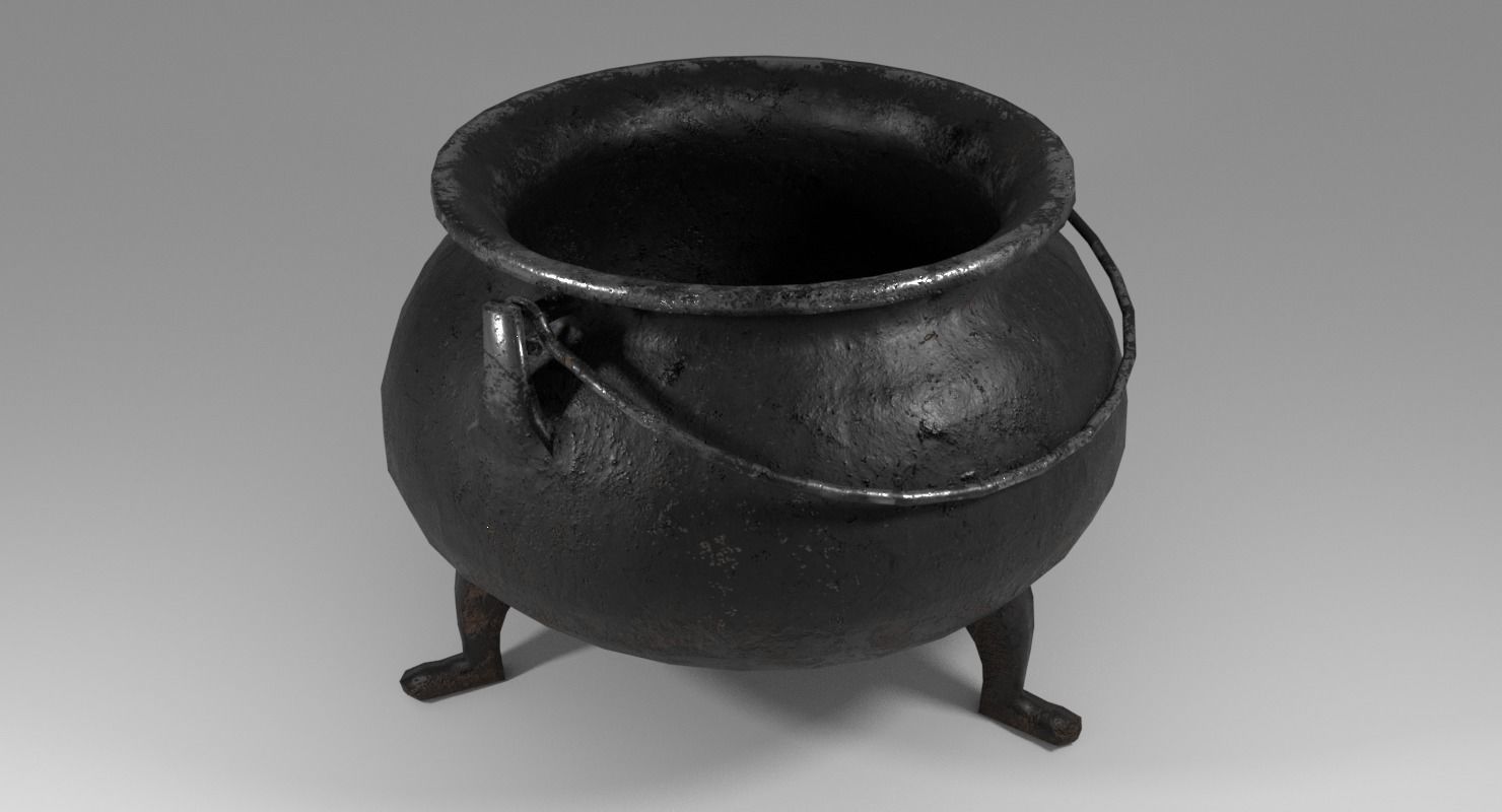 Cauldron Low-poly 3D model_2